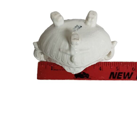 VTG Victorian Cherub Candle Holder White Majolica Pottery Angels Holiday Decor - Picture 9 of 16